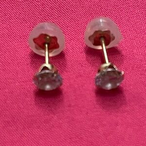 Elegant Gold and "Diamond" Stud Earrings